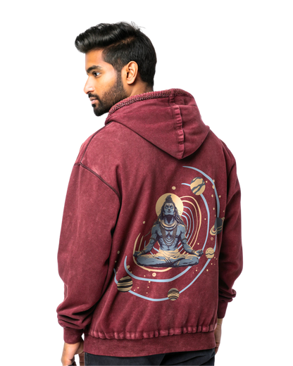 The Cosmic Shiva Acid-wash Hoodie